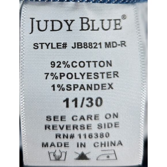 Judy Blue Mid Rise Distressed Raw Hem‎ Skinny Fit Jeans Women's Size 11/30 - Picture 3 of 7